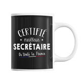Mug Homme Secrétaire Meilleur de France | Tasse Noire métier - Planetee