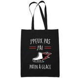 Sac Tote Bag Patin A Glace Je peux pas Noir - Planetee