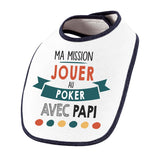 Bavoir bébé Ma mission Poker avec Papi - Planetee