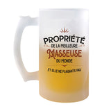 Chope de Bière Propriété de la Meilleure Masseuse - Planetee