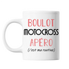 Mug Motocross C'est ma Routine Blanc - Planetee