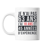 Mug 63 Ans Expérience Blanc - Planetee