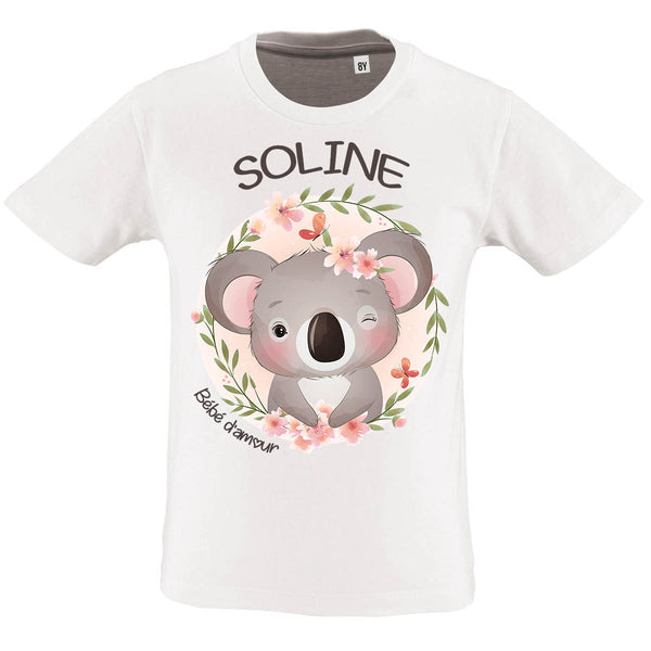 Cadeau Bébé Enfant d'Amour Koala Prénom Personnalisable Fille - Planetee