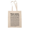 Tote Bag Sous-Officier Bonne ou Mauvaise Beige - Planetee