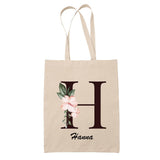 Tote Bag beige Hanna Lettre Fleur - Planetee