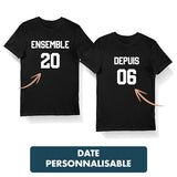 T-shirt Couple personnalisable | Ensemble Depuis - Planetee