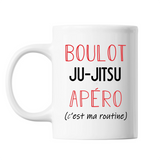 Mug Ju-Jitsu C'est ma Routine Blanc - Planetee