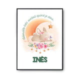 Affiche Inès Adorable bébé quand je dors Lapin - Planetee