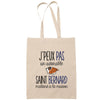 Sac Tote Bag saint bernard j'peux pas beige - Planetee