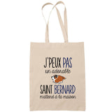 Sac Tote Bag saint bernard j'peux pas beige - Planetee