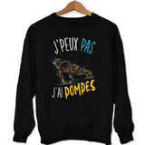 sweat J'peux pas J'ai Pompes noir - Planetee