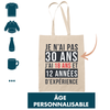 Tote Bag Expérience Âge Personnalisable - Planetee