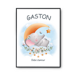 Affiche Gaston bébé d'amour éléphant - Planetee