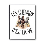 Affiche Chevaux c'est la vie Cavalier et Cavalière - Planetee