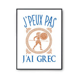 Affiche Grec j'peux pas Blanc Premium - Planetee