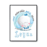 Affiche bébé prénom Logan Éléphant - Planetee