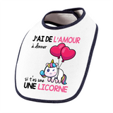 Bavoir bébé Amour à donner Licorne - Planetee