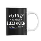 Mug Homme Electricien Meilleur de France | Tasse Noire métier - Planetee