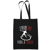 Sac Tote Bag Lancer Du Poids Je peux pas Noir - Planetee