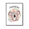 Affiche Manon Bébé d'amour Koala - Planetee