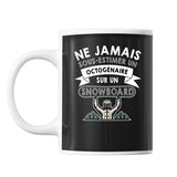 Mug Snowboard Octogénaire Homme 80 ans - Planetee