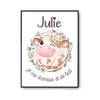 Affiche Julie Amour et Biberon de Lait Vache - Planetee