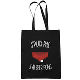 Sac Tote Bag Beerpong Je peux pas Noir - Planetee