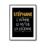 Affiche Stéphane prénom mythe légende Jaune - Planetee