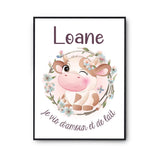 Affiche Loane Amour et Biberon de Lait Vache - Planetee