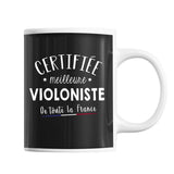 Mug Femme Violoniste Meilleure de France | Tasse Noire métier - Planetee