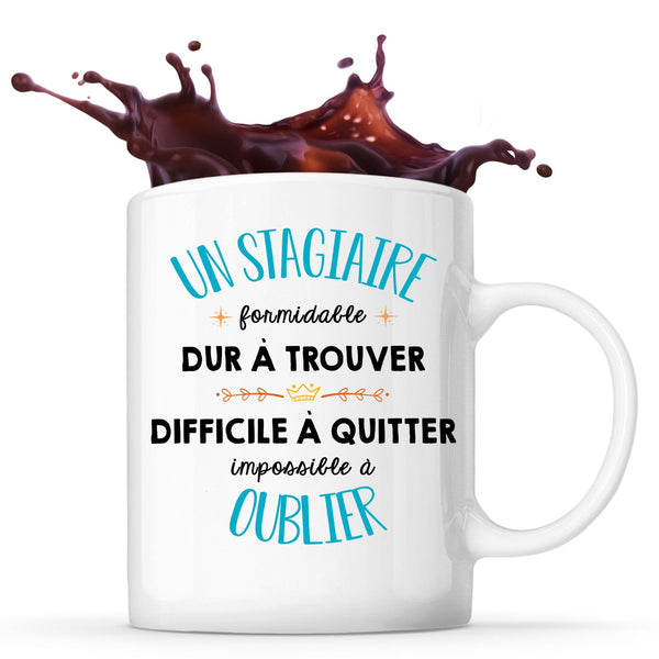 Mug Formidable Stagiaire homme Cadeau Travail blanc - Planetee