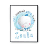 Affiche bébé prénom Louka Éléphant - Planetee