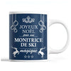 Tasse Noël Monitrice de Ski femme Bleu - Planetee