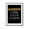 Affiche Alexandre prénom mythe légende Jaune - Planetee