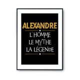 Affiche Alexandre prénom mythe légende Jaune - Planetee