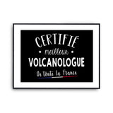 Affiche Volcanologue Homme Meilleur de France Métier - Planetee