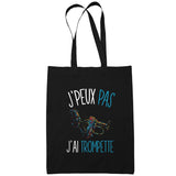 Sac Tote Bag Trompette Je peux pas Noir - Planetee