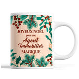 Tasse Noël Agent Immobilier femme Beige - Planetee