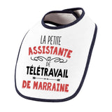 Bavoir bébé fille La Petite Assistante de Télétravail de Marraine - Planetee