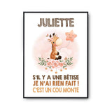 Affiche Juliette Cou Monté Girafe - Planetee