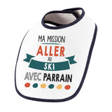 Bavoir bébé Ma mission Ski avec Parrain - Planetee