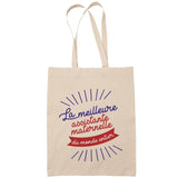 Sac Tote Bag Assistante maternelle Femme Meilleure du Monde beige - Planetee