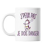 Mug Danse licorne j'peux pas Blanc - Planetee