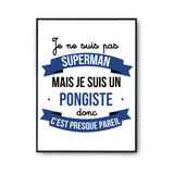 Affiche Je ne suis pas Superman, je suis Pongiste - Planetee