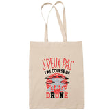 Sac Tote Bag J'peux pas Course de haies beige - Planetee