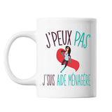 Mug Aide ménagère j'peux pas Blanc - Planetee