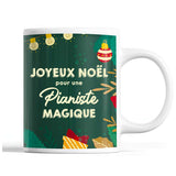 Tasse Noël Pianiste femme Vert - Planetee