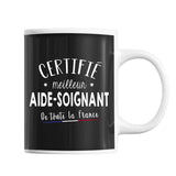 Mug Homme Aide soignant Meilleur de France | Tasse Noire métier - Planetee