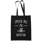 Sac Tote Bag Natation Je peux pas Noir - Planetee