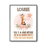 Affiche Louise Cou Monté Girafe - Planetee